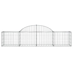 Arched Gabion Baskets 2 pcs 78.7x19.7x15.7/23.6 Galvanized Iron