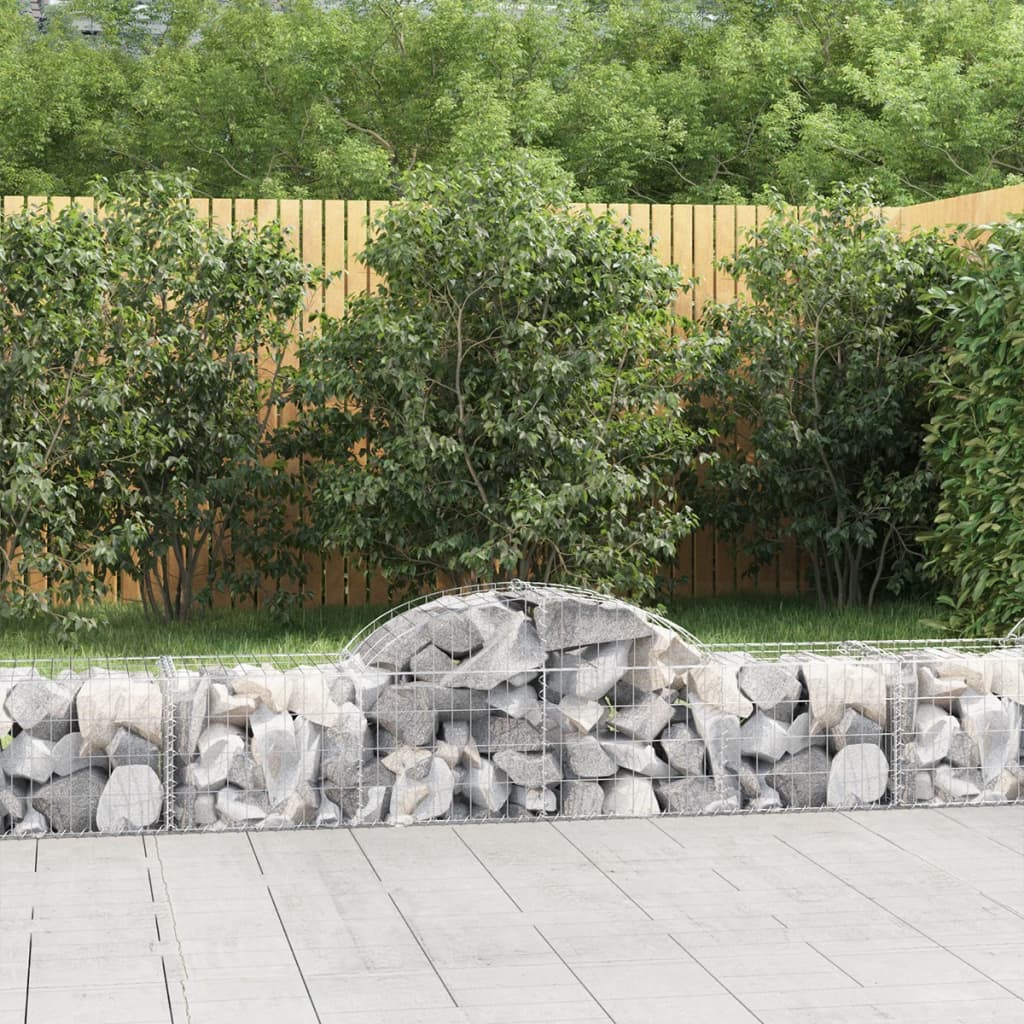 Gabion Basket Set of 5 Silver Galvanized Iron Large Durable