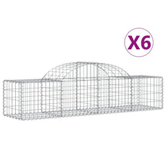 Gabion Basket Set of 6 Silver Galvanized iron