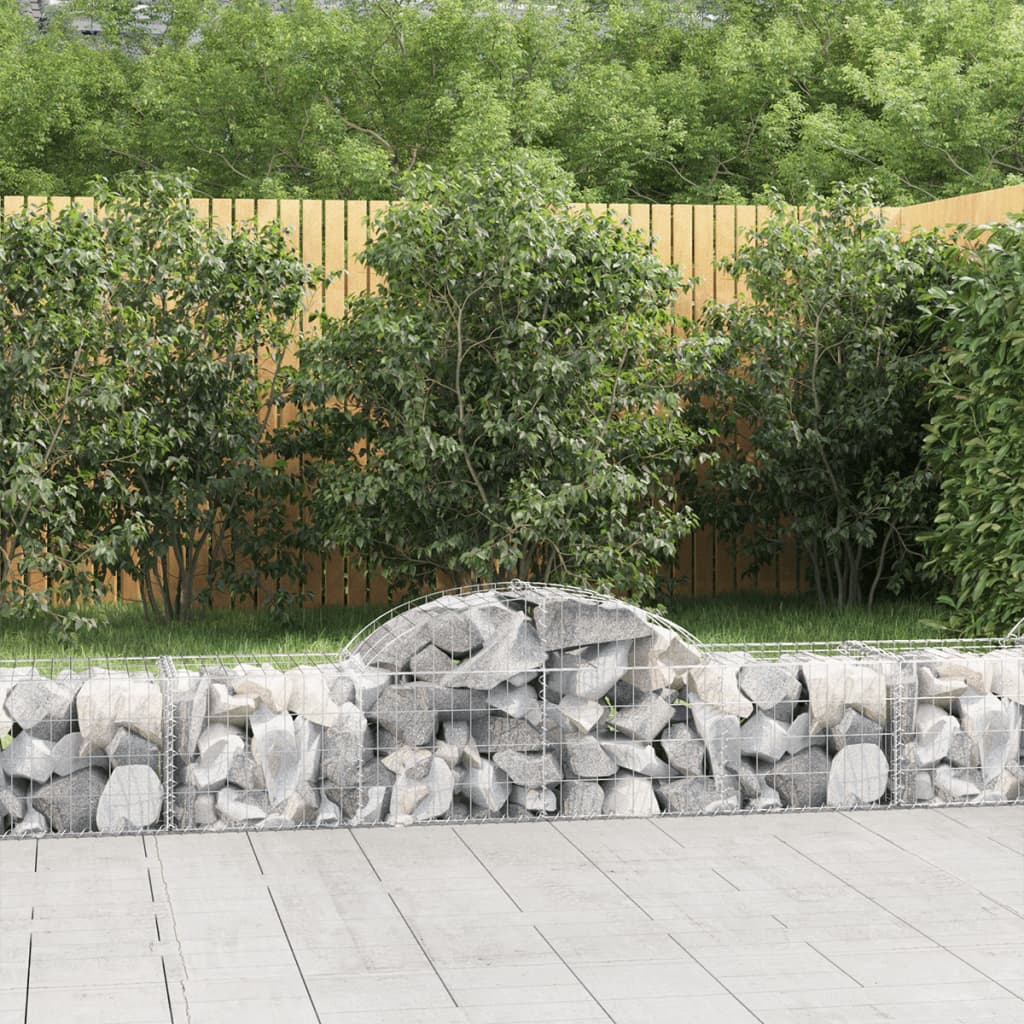 Gabion Basket Set of 6 Silver Galvanized iron