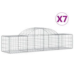 Gabion Basket Set of 7 Silver Galvanized Iron