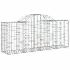 Arched Gabion Baskets 4 pcs 78.7x19.7x31.5/39.4 Galvanized Iron