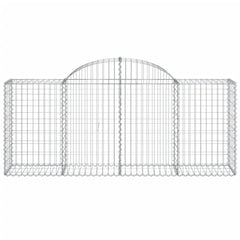 Arched Gabion Baskets 4 pcs 78.7x19.7x31.5/39.4 Galvanized Iron