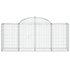 Gabion Basket Set of 6 Silver Galvanized Iron Extra Large