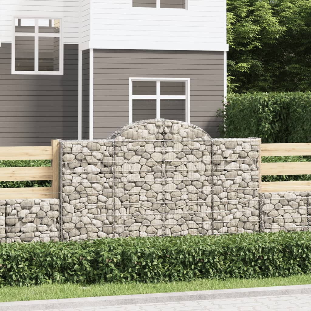 Gabion Basket Set of 5 Silver Galvanized iron Durable