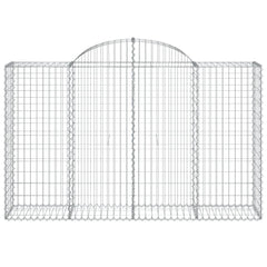 Gabion Basket Set of 8 Silver Galvanized Iron