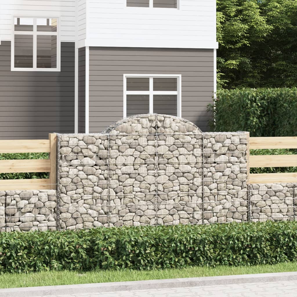 Gabion Basket Set of 8 Silver Galvanized Iron