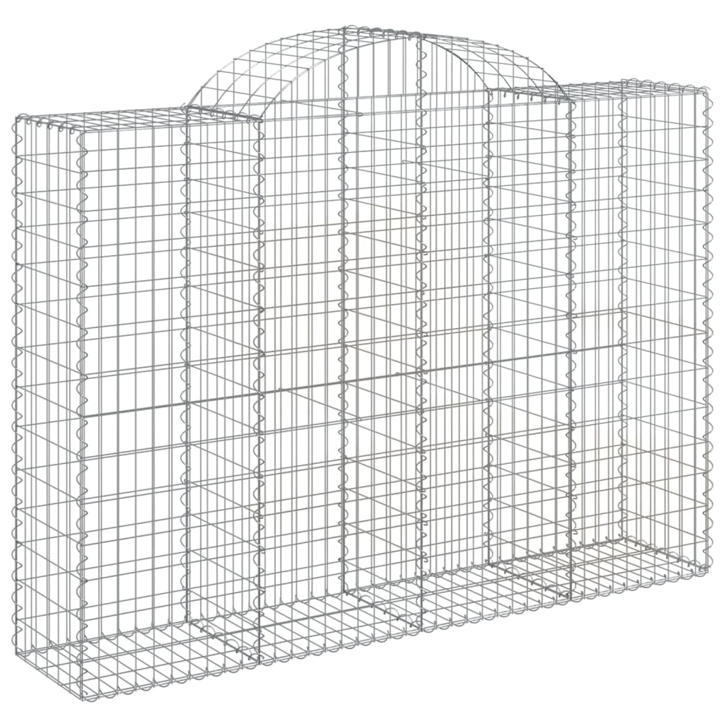 Arched Gabion Baskets 2 pcs 78.7x19.7x55.1/63 Galvanized Iron