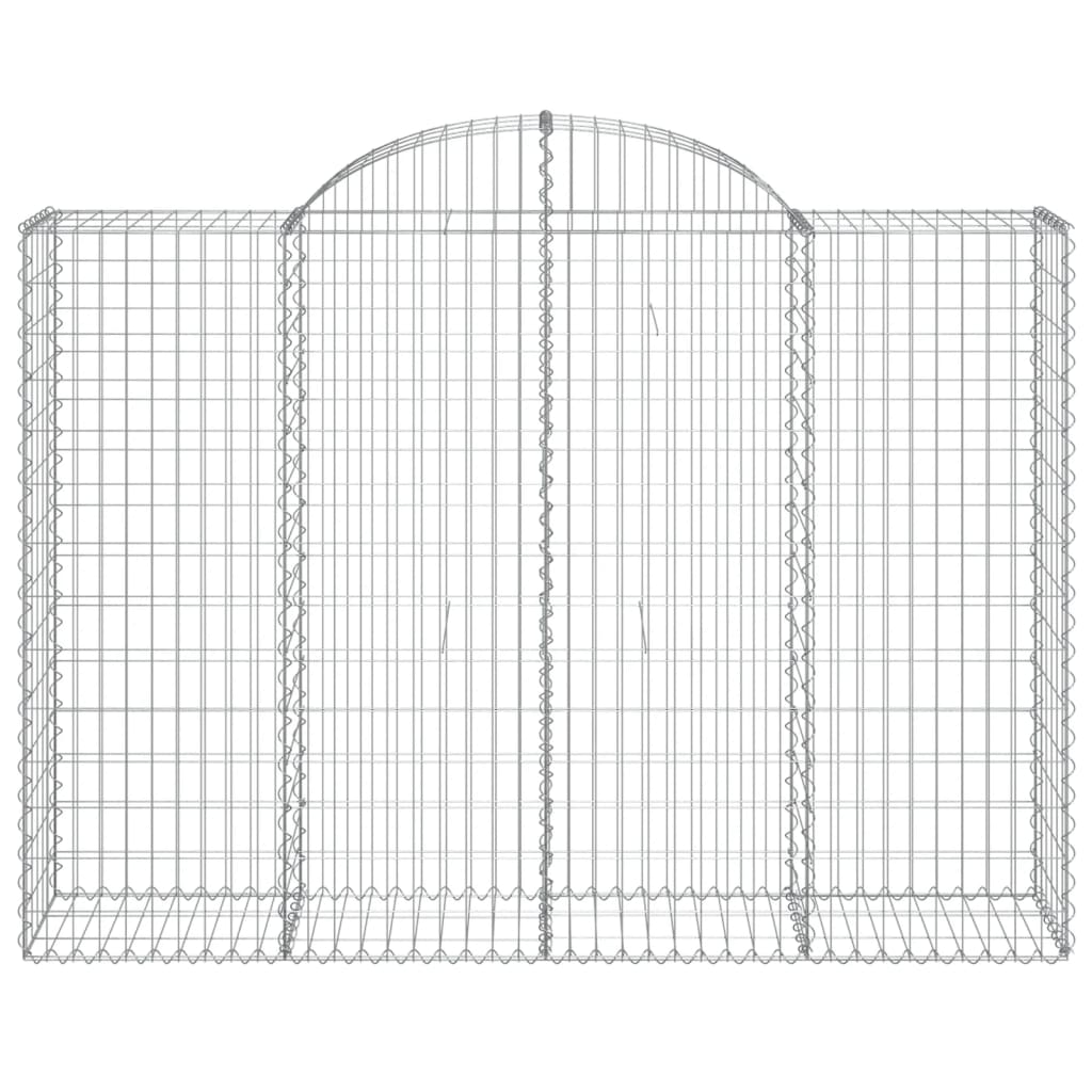 Arched Gabion Baskets 2 pcs 78.7x19.7x55.1/63 Galvanized Iron