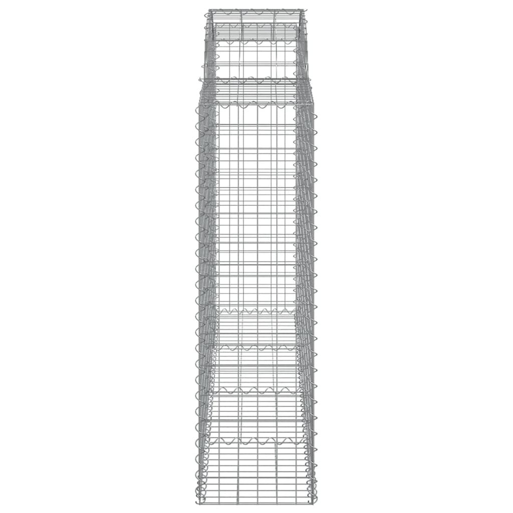 Arched Gabion Baskets 2 pcs 78.7x19.7x55.1/63 Galvanized Iron