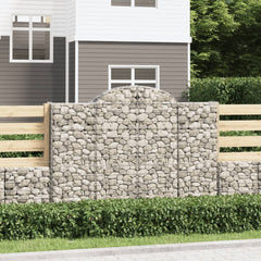 Arched Gabion Baskets 2 pcs 78.7x19.7x55.1/63 Galvanized Iron