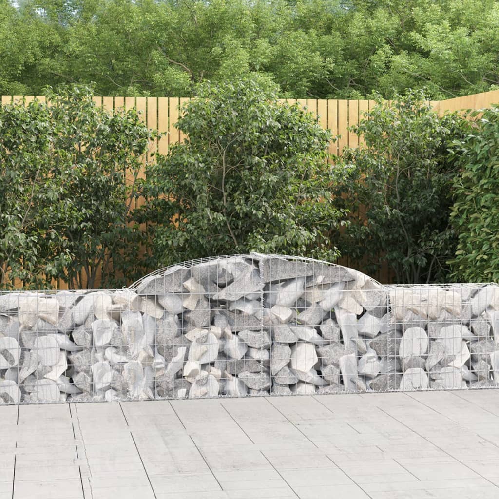 Gabion Basket Set of 6 Silver Galvanized Iron Large