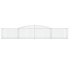 Gabion Basket Set of 2 Silver Galvanized Iron Large