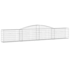 Gabion Basket Set of 4 Silver Galvanized Iron Large Sturdy