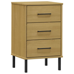 Bedside Cabinet Brown Solid pine wood, metal Bedside Cabinet