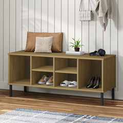 Shoe Rack Brown Solid pine wood, metal Medium Shoe Rack