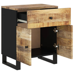 Bedside Cabinet Natural wood and black