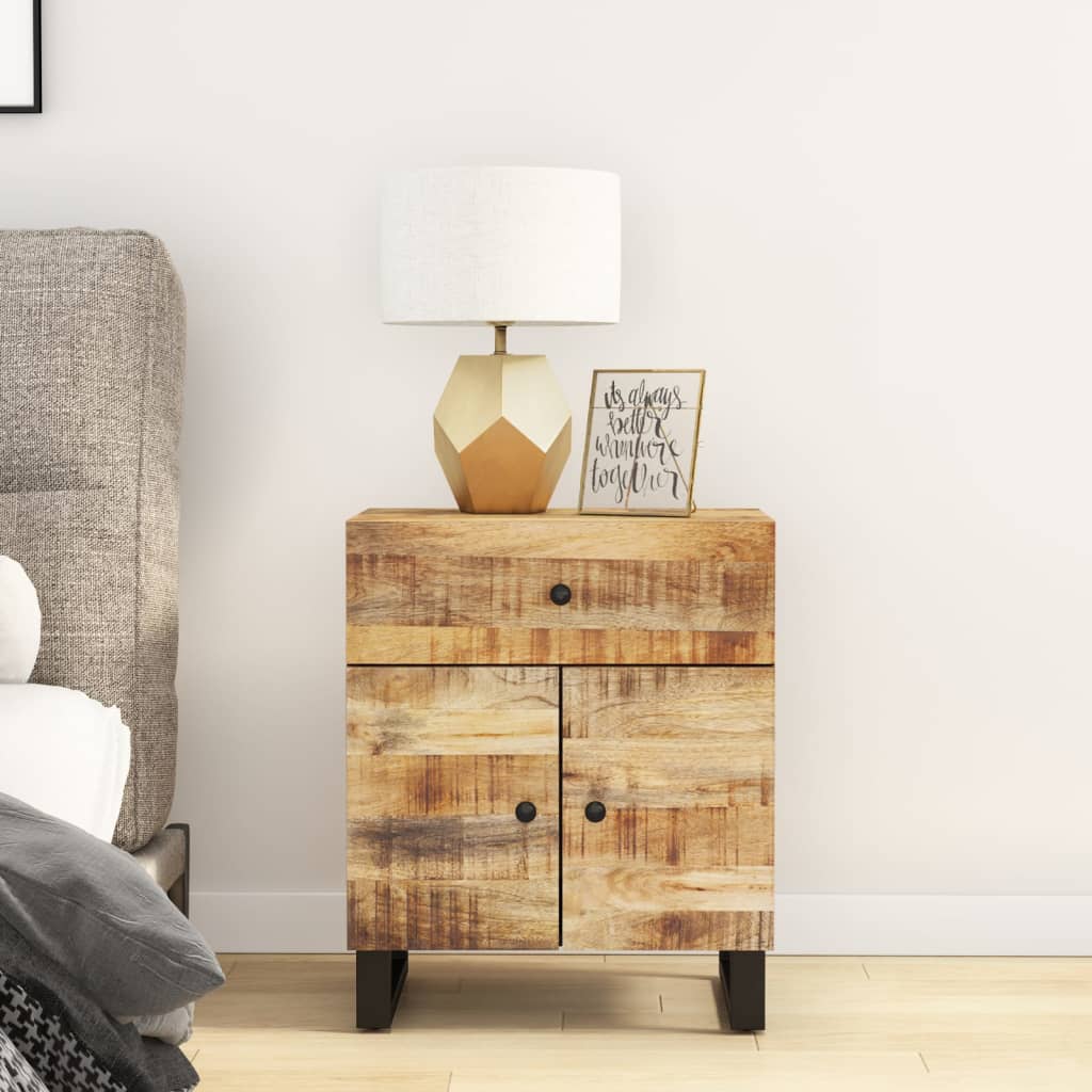 Bedside Cabinet Natural wood and black