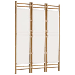 Folding 3-Panel Room Divider 47.2 Bamboo and Canvas