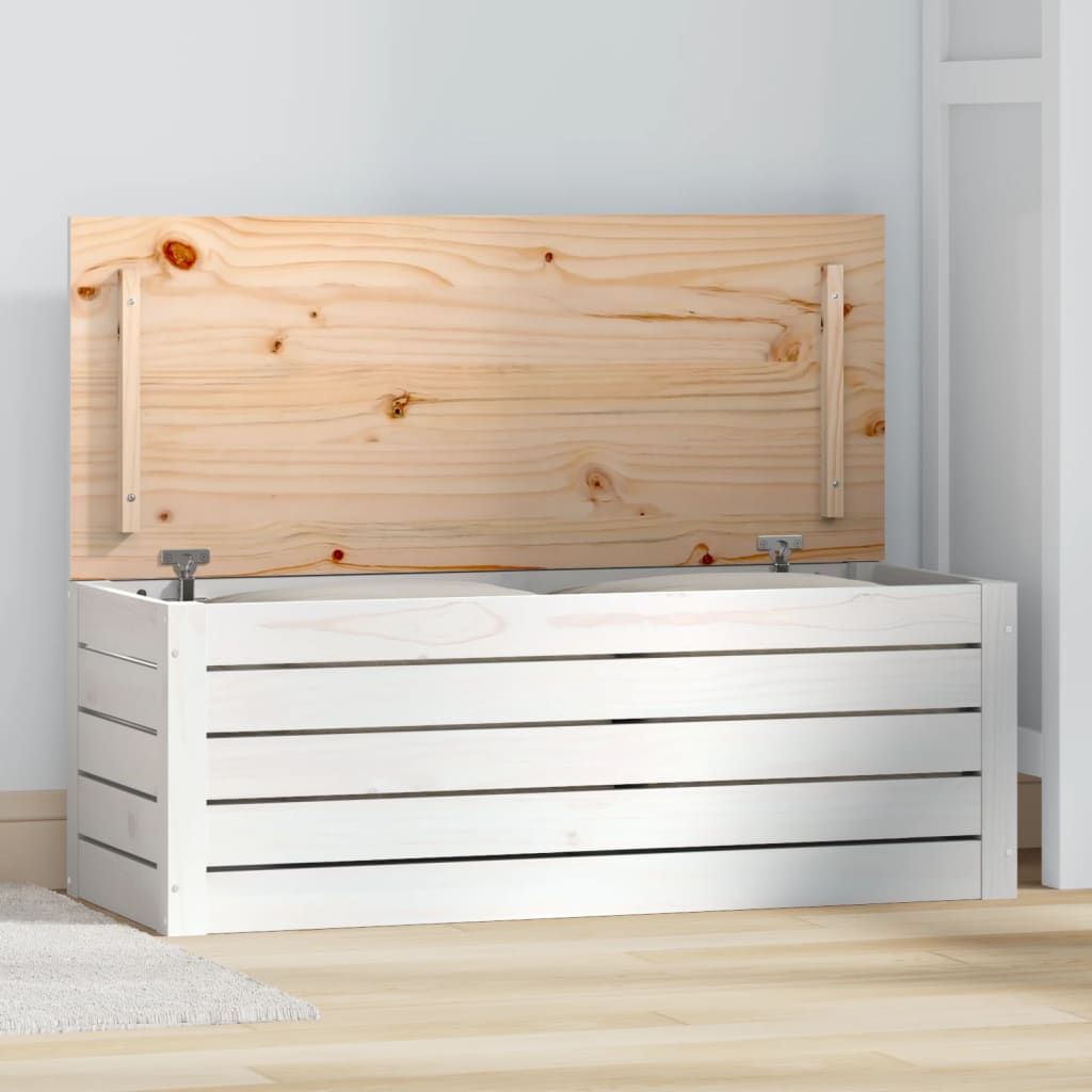 Storage Box White Solid pine wood Large Storage Box Rectangular