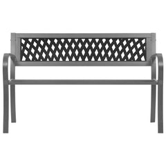 Garden Bench Black Steel, plastic 47.2 in Durable Garden Bench