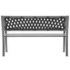 Garden Bench Black Steel, plastic 47.2 in Durable Garden Bench