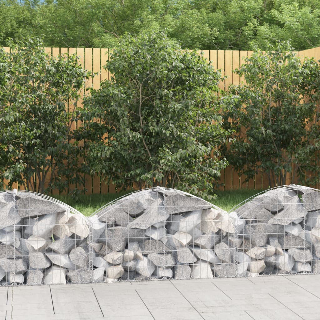Gabion Basket Silver Galvanized iron 39.4 x 11.8 x 15.7/23.6 in