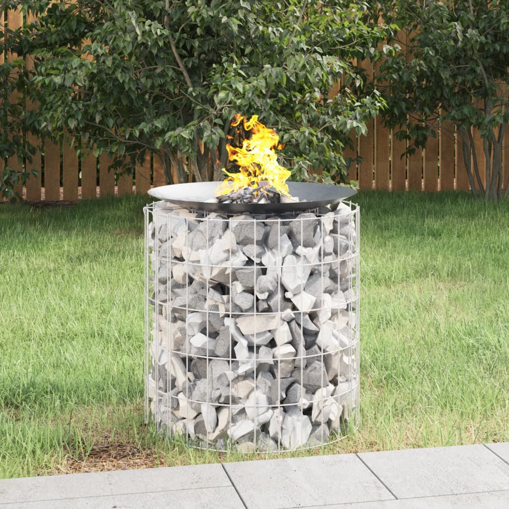 Gabion Fire Pit Ø 19.7 Galvanized Iron