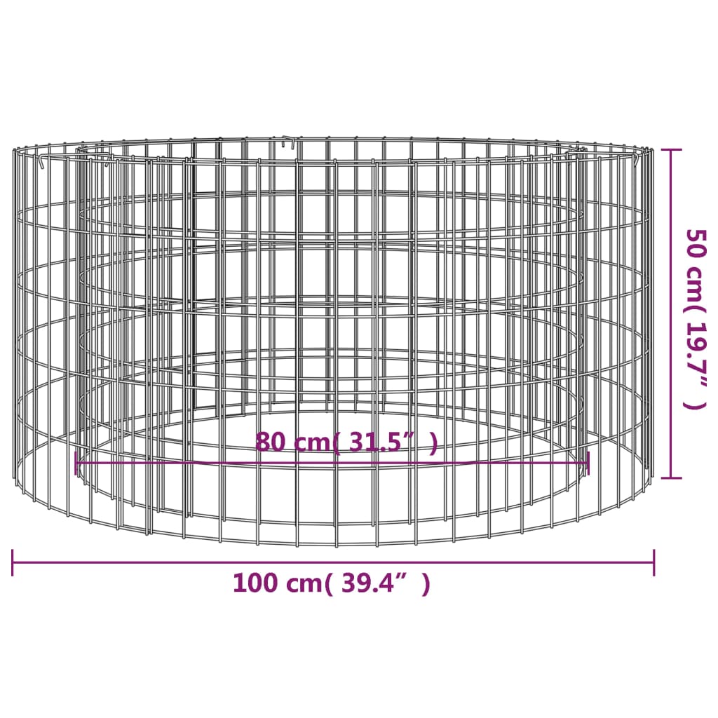 Gabion Fire Pit ?? 39.4 Galvanized Iron