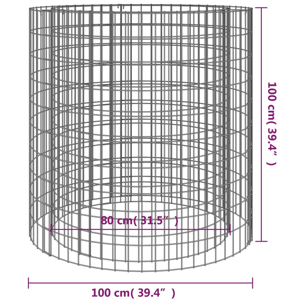 Gabion Fire Pit ?? 39.4 Galvanized Iron