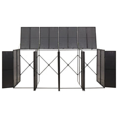 Quadruple Wheelie Bin Shed Black 107.9x31.5x46.1 Poly Rattan