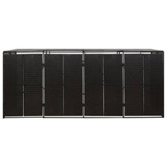 Quadruple Wheelie Bin Shed Black 107.9x31.5x46.1 Poly Rattan