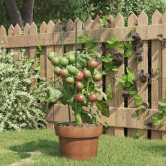 Garden Plant Supports with 3 Rings 5 pcs Green 17.7 Steel