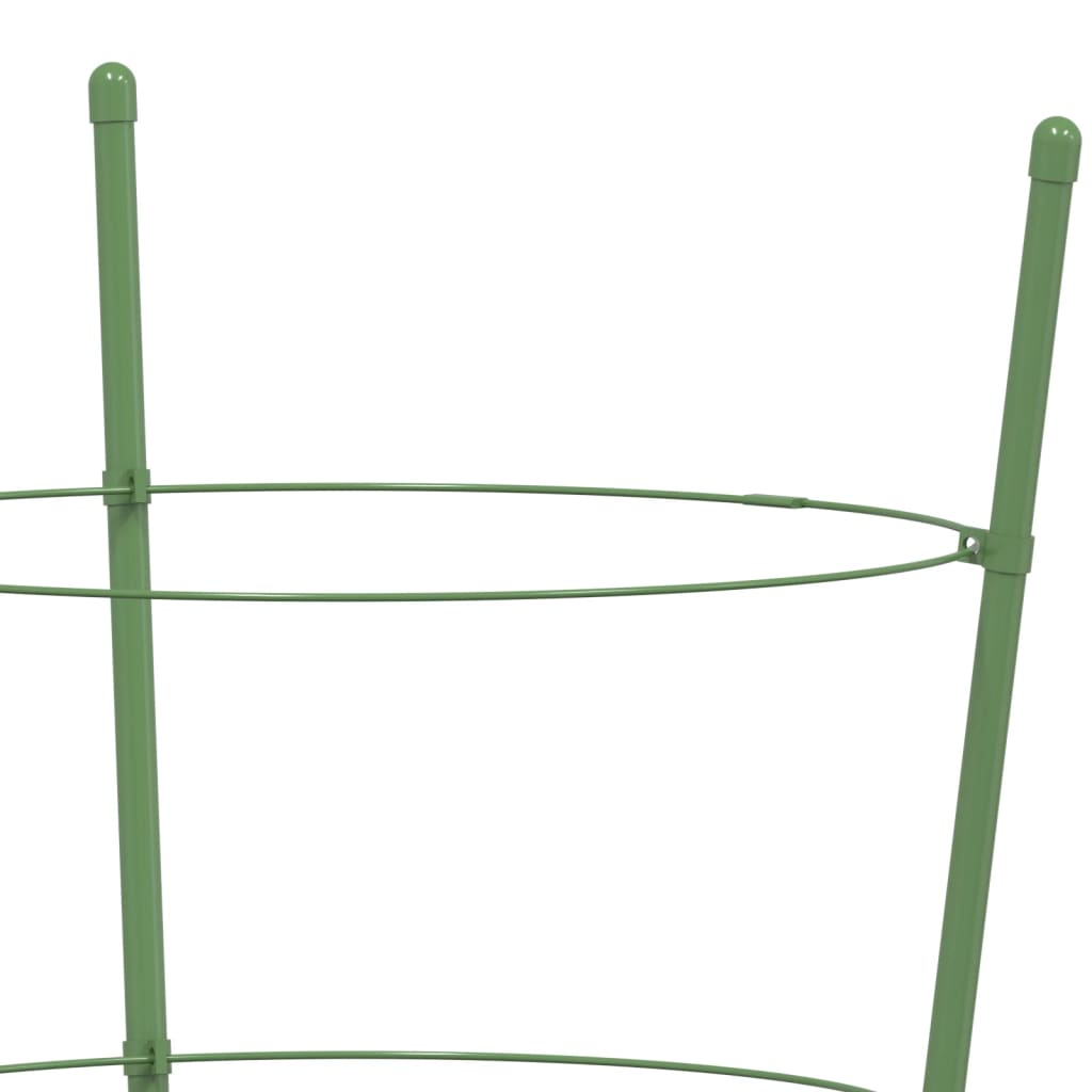 Garden Plant Supports with 3 Rings 5 pcs Green 23.6 Steel