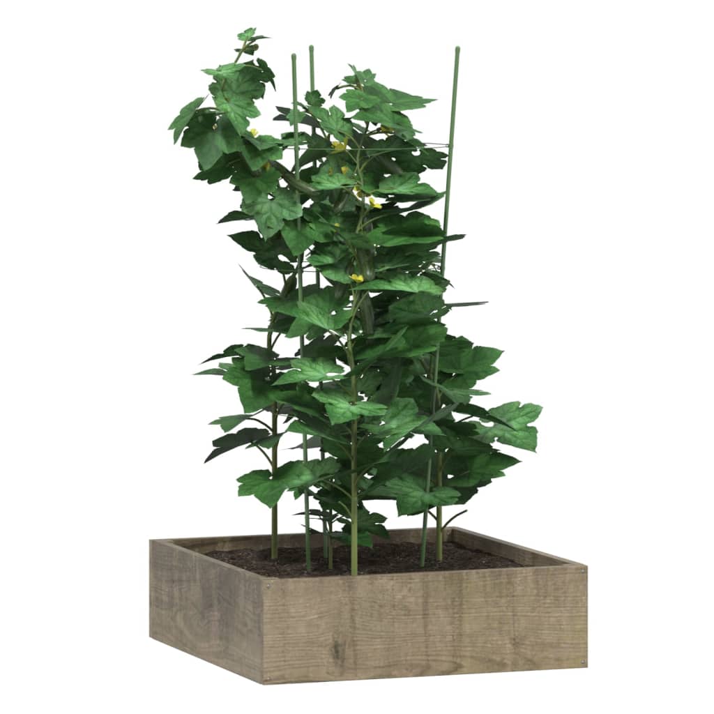 Garden Plant Supports with 3 Rings 5 pcs Green 29.5 Steel