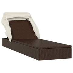 Sunbed Brown PE Rattan, Powder-Coated Steel 83.9x24.8x38.2 in