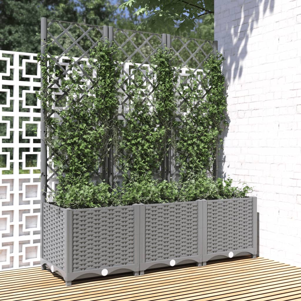 Garden Planter Light grey Polypropylene 47.2 x 15.7 x 53.5 in