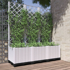 Garden Planter White Polypropylene 47.2 x 15.7 x 53.5 in Planters