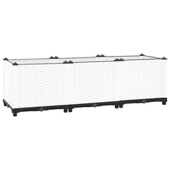 Raised Bed White Polypropylene 47.2 x 15.7 x 15.0 in Durable