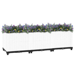 Raised Bed White Polypropylene 47.2 x 15.7 x 15.0 in Durable