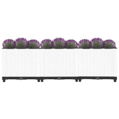 Raised Bed White Polypropylene 47.2 x 15.7 x 15.0 in Durable