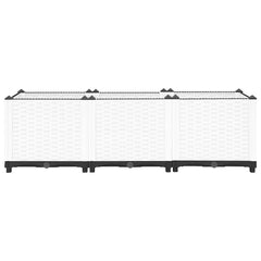 Raised Bed White Polypropylene 47.2 x 15.7 x 15.0 in Durable