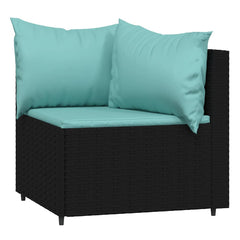 Patio Lounge Set Black, Water blue