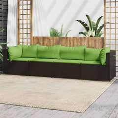 Patio Lounge Set Brown and Green