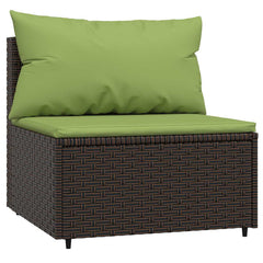 Patio Middle Sofa Brown PE rattan Medium Adjustable Feet