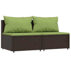 Patio Lounge Set Brown and green cushions