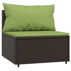 Patio Lounge Set Brown and green cushions