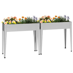 Garden Planter Set of 2 Galvanized steel Large Decorative Inlays
