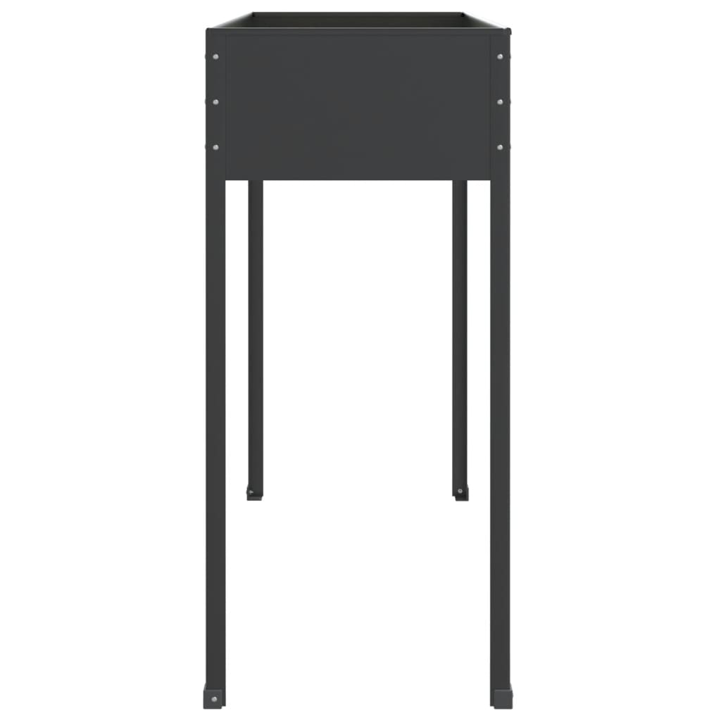 Garden Planters 2 pcs Anthracite Galvanized Steel