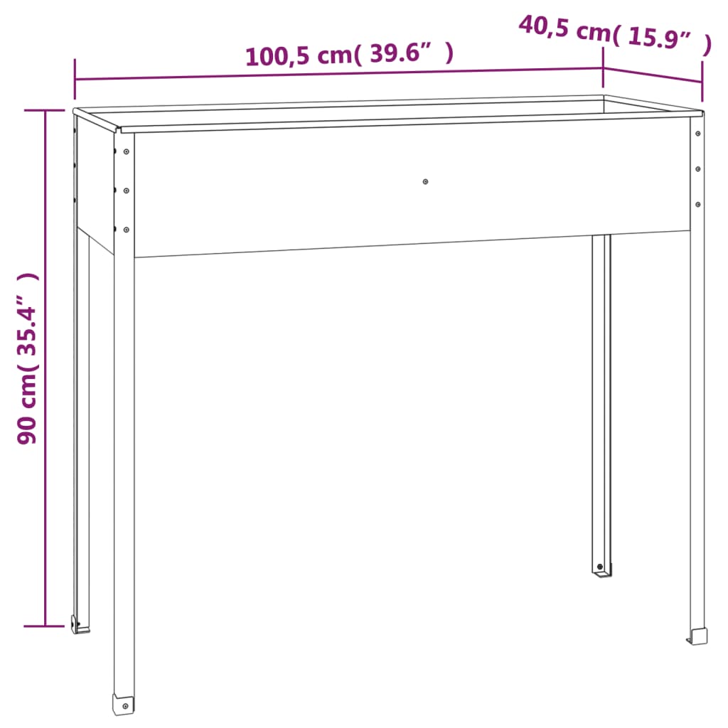 Garden Planters 2 pcs Anthracite Galvanized Steel